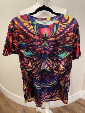 Psychedelic Multicolor Crew Neck T-Shirt